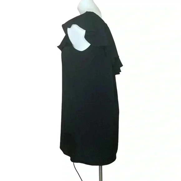 French Connection black One-Shoulder Ruffle mini flounce Dress size XS - Picture 3 of 5